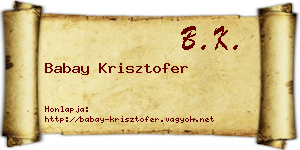 Babay Krisztofer névjegykártya