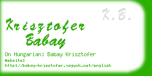 krisztofer babay business card
